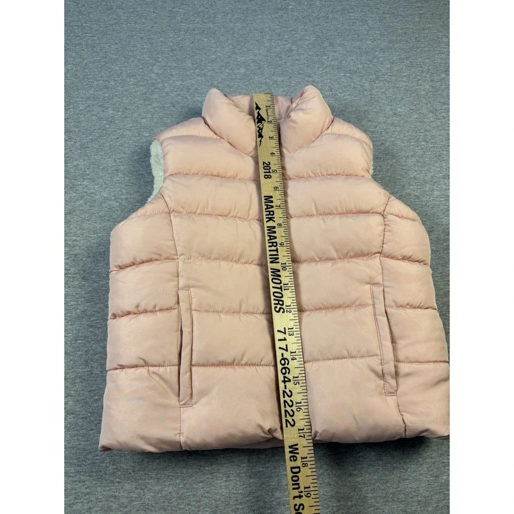 GAP KIDS GIRLS PUFFER VEST SHERPA LINING LIGHT PINK Size Small Regular